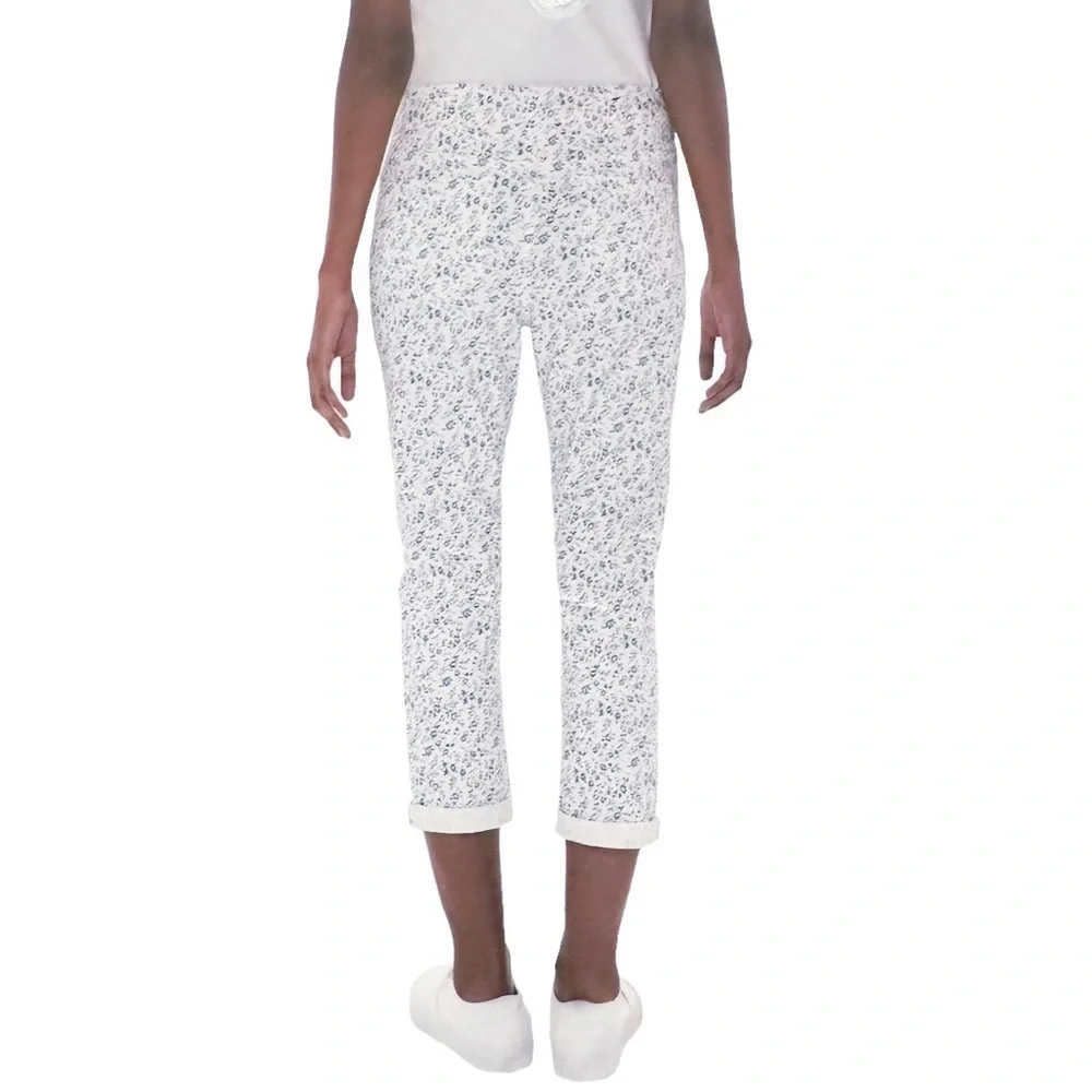 MARIO Serrani Blue Floral Stretch Cuff Capri NWT Size Small